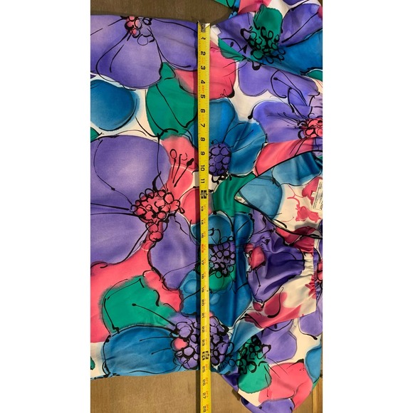 Christian Dior Lounge Wear Size L Vintage Kaftan Mumu House Dress Floral Satin - Picture 6 of 9